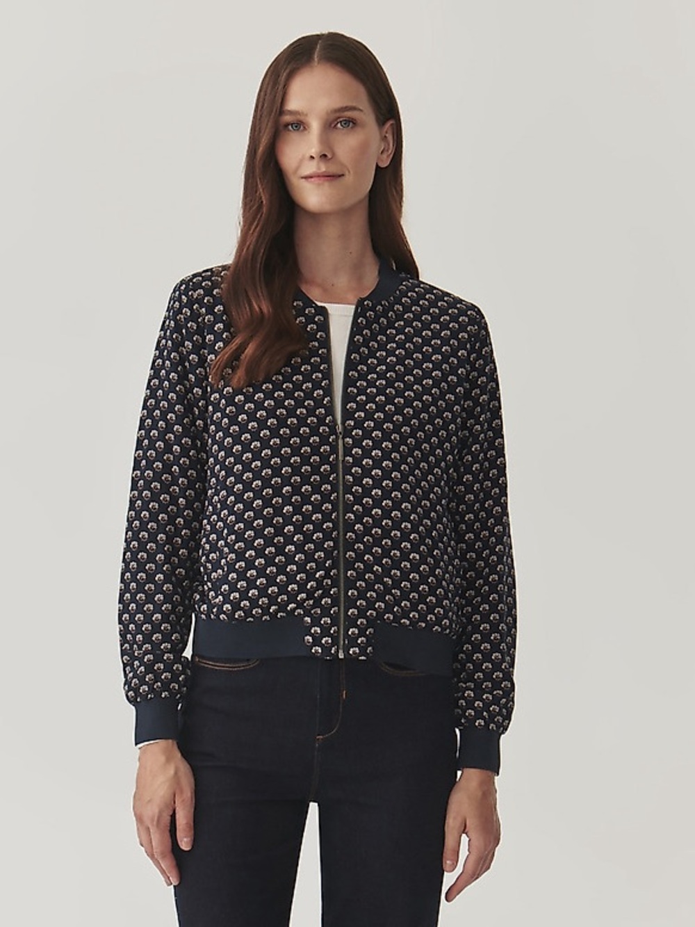 MOLLY BRACKEN Black Geo Print Bomber Jacket